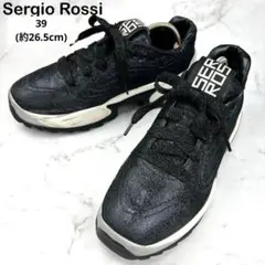 【美品】Sergio Rossi エクストリー厶 厚底 ラメ 26.5 ブラックのサムネイル