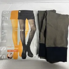 T376[Belmise] ベルミス 裏起毛 ストッキング 着圧 タイツ L