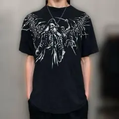 y2k スカル クロス プリント 長袖 Tシャツ アーカイブ グランジ - メルカリ