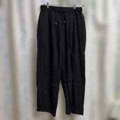 しまむら 陽 レディース ブラック ワイドパンツ ドローストリング