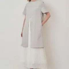 近年モデル美品 ELENDEEK レイヤードプリーツワンピース オケージョン対応