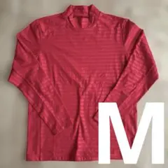 LANVIN SPORT ゴルフトップス モックネック レッド 長袖 Mサイズ