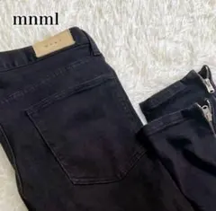 ✨美品✨ミニマル　ブラックデニム　ダメージ　スキニー　裾ファスナー