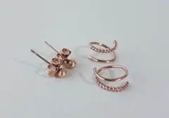 金属アレルギー対応ピアス・ループ（フープ）タイプ・ボールタイプ　ピンクゴールド