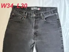W34 L30／リーバイス550 ブラックデニム フェード Rタブ レソト製