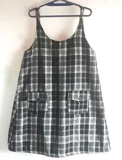 【最終価格】collections B 白と黒チェック柄 キャミワンピース M