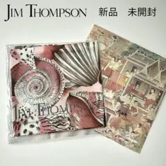 ジムトンプソン　人気　貝殻　タイシルク100% スカーフ　ピンク