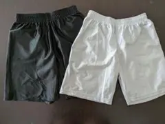 【未使用品】サッカーパンツ 160 黒・白 2枚セット 子供