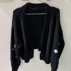 Heather 花刺繍 ニットカーディガン