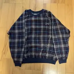 90s~ IZOD チェック ナイロン プルオーバー ジャケット L ゴルフ