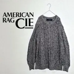 アメリカンラグシー　ケーブルコットンニット　コットン100%　ミックスカラー　L
