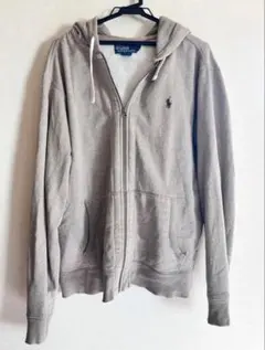 Polo ラルフローレン フルジップパーカー L グレーカラー