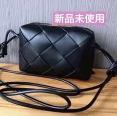新品ダストバッグ イントレチャート 巾着 ショルダーバッグ 編み込み