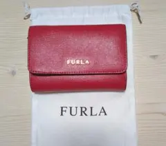 【未使用】FURLA レザー 三つ折り財布 レッド