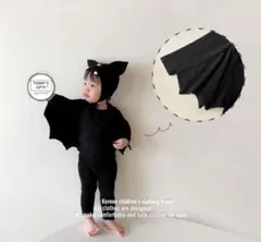 バットマン風コスチューム コウモリ ハロウィン 90サイズ ブラック