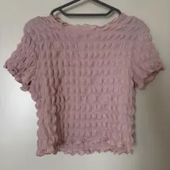ワッフルカットソー ピンクのサムネイル