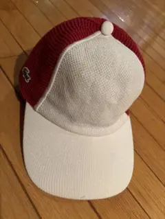 LACOSTE キャップ レッド×ホワイト メッシュ素材
