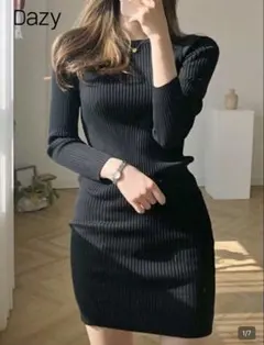 SHEIN DAZY リブニットセーターワンピース　Mサイズ