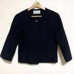 Courreges ブラック ノーカラージャケット 40サイズ 金ボタン