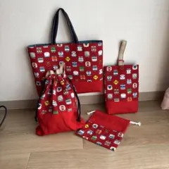 『新幹線　電車』【お値下げ中】ご入園ご入学4点セット　レッスンバック　赤①