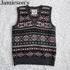 Jamieson's フード付きニットベスト Mサイズ グレー系 ジャミーソンズ JAMIESON'S ニットベスト グレー