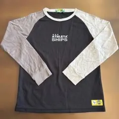 ATHLETA SHIPS 長袖カットソー S 黒/グレー アスレタ シップス