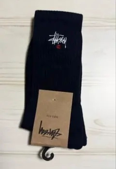 stussy ステューシー ロゴ ソックス 靴下 メンズ 黒