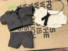 20cm完売レア限定着せ替えぬいぐるみ服セット♪ストライプスーツ