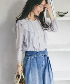 ラブティックボンボン　ラッフルチュールカットソー