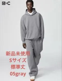 新品未使用品 ユニクロ UNIQLO C スウェットワイドパンツ グレー S