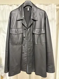 CCU WILLIAM レザーシャツジャケット ブラック シープレザー サイズ2