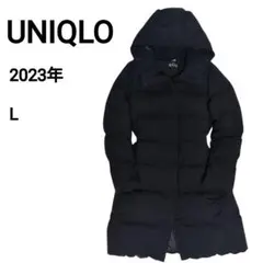 【美品】UNIQLO シームレスダウンロングコート L ブラック