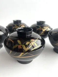 漆器　吸物椀10客セット 未使用品】最高級輪島塗 吸物椀 合計10客 『送料無料』