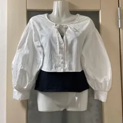 バルーンスリーブ シャツ ホワイトのサムネイル