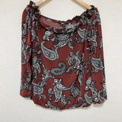 INC オフショルダー【XL】ペイズリー柄 長袖 夏服 お洒落