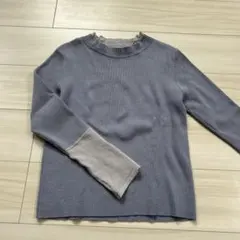 PROPORTION BODY DORESSINGリブ編み長袖セーター パープル