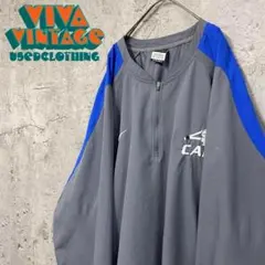 レア【古着】ナイキ ハーフジップ刺繍ナイロンジャケット グレー メンズ3XL
