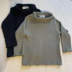 ever closet 長袖カットソー ブラック&グリーン2色セット 80cm