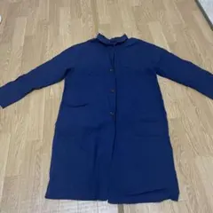 ユニクロネイビー コート Mサイズ 綿リネン