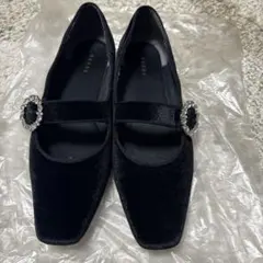 RANDA ビジューパーツフラットパンプス