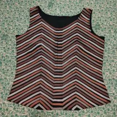 ストライプタンクトップ カーディガンセット