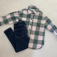 H&M GU フランネルシャツ　チェック　110cm 120cm