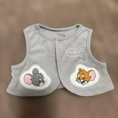 トムとジェリー ベビーベスト グレー　ベビー　ベスト　服　美品　パジャマ　匿名