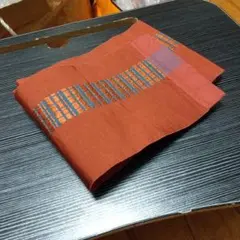 高級ブランド博多織りオシャレワインレッド系 ストライプデザイン 袋帯半帯正絹