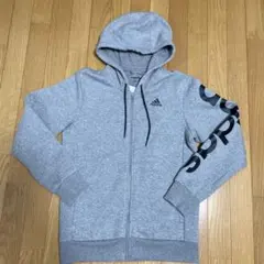 adidas ESSENTIALS フルジップ パーカー グレー