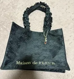 Maison de FLEUR メゾンドフルール トートバッグ フリル 黒
