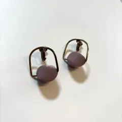 ニュアンスカラー フープイヤリング ネジバネ式 パープル ゴールド モダン