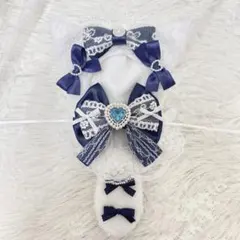 ぬい服 着ぐるみ ちびぐるみ 11cm ねこ 羽付き ネイビー 紺