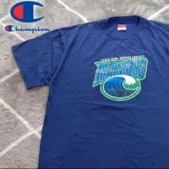 AAAタグ　ヘビーウェイト　チャンピオン　US古着　Tシャツ　半袖　青