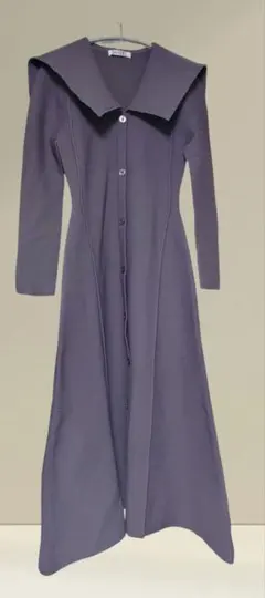 タグ付　SNIDEL ビッグカラーホールワンピース　グレー